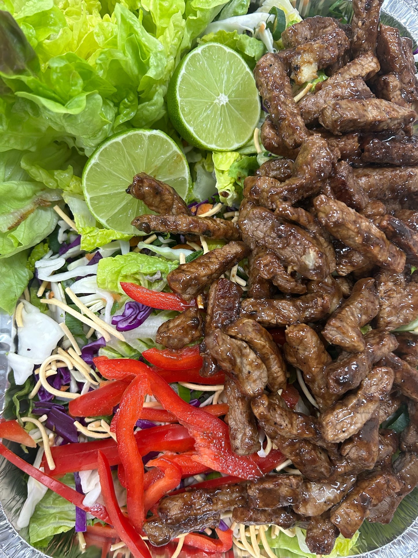 Thai Beef crunchy Noodle Salad