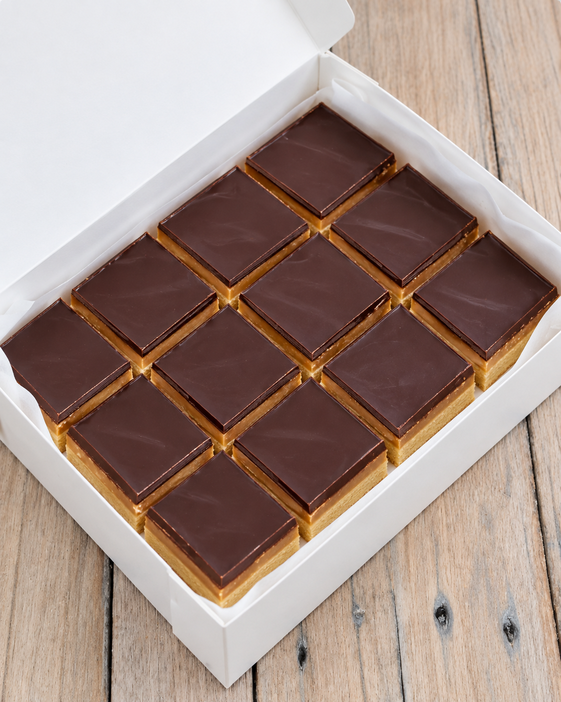 Platter of gluten free caramel slice pieces