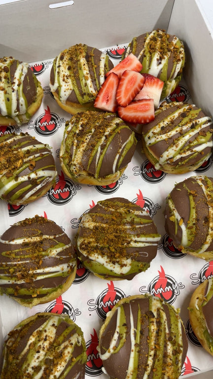 Dubai Chocolate filled pistachio donuts