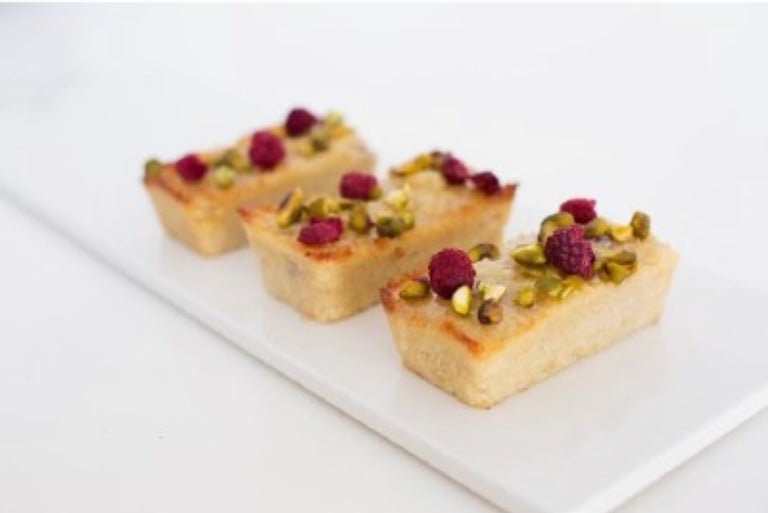 Gluten Free Lemon, Pistacho & Raspberry slice